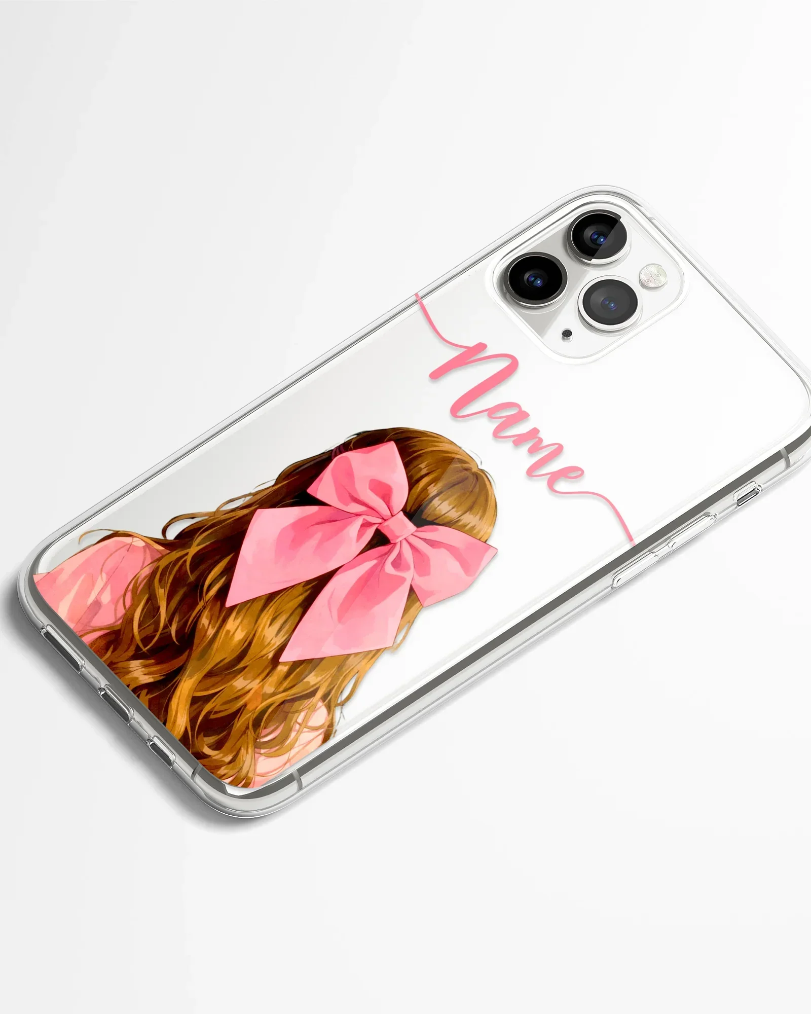 Ribbon Girl Transparent Silicone Phone Cover - Image 2