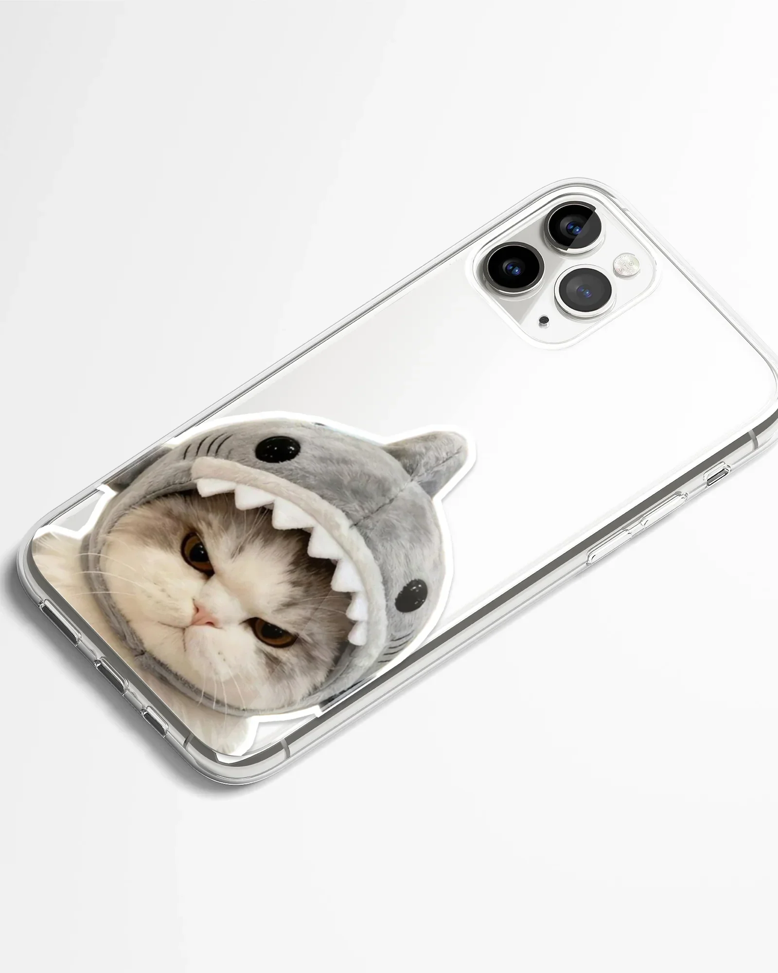 Savage Shark Kitty Transparent Phone Cover - Image 2