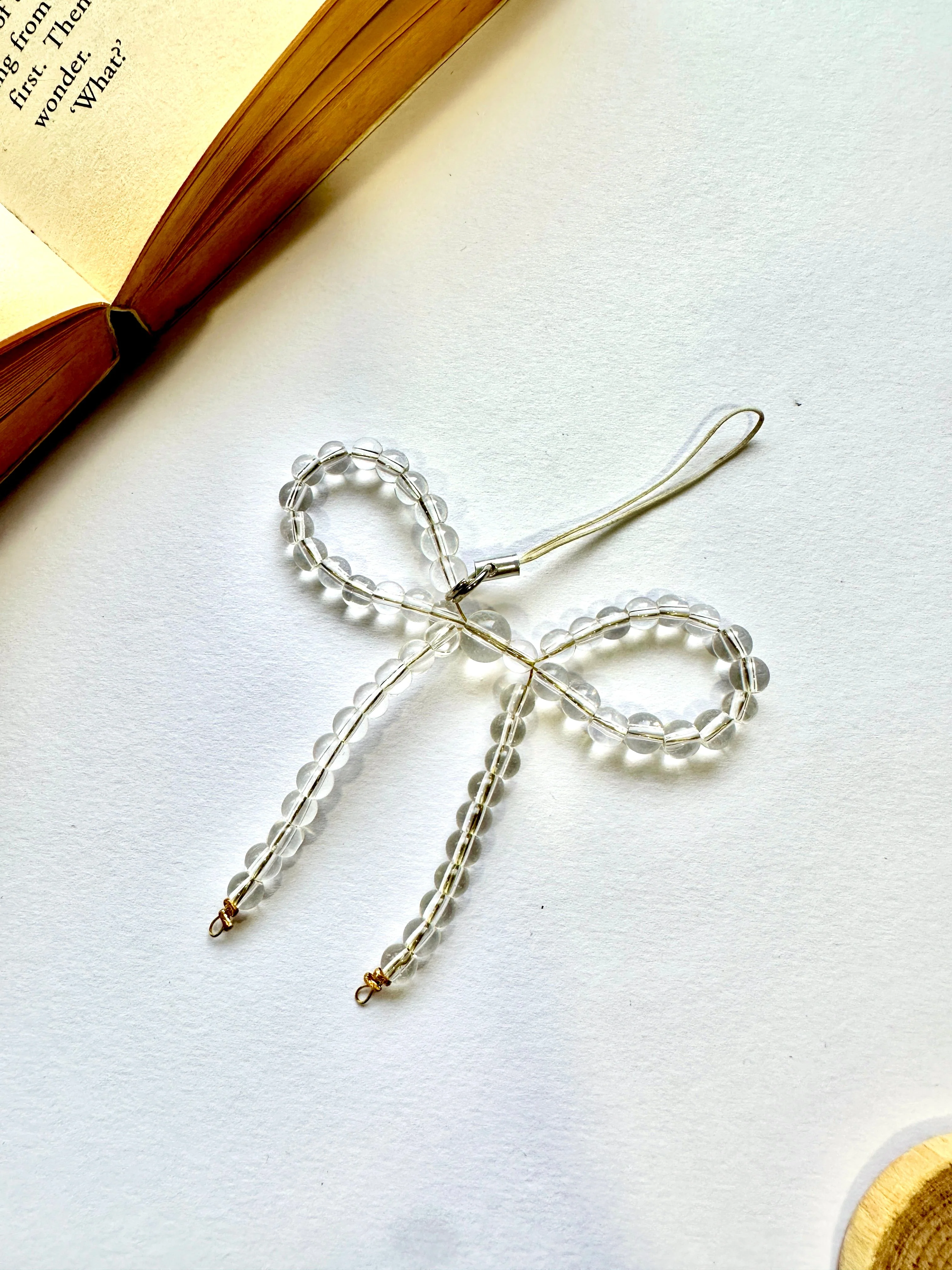 Snowglass Bow Phone Chain Charm