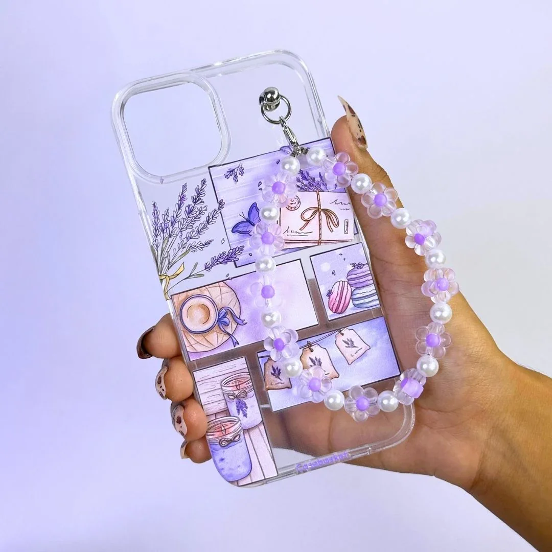 Soft Lilac Stories Transparent Fall Chain Phone Cover - Image 2