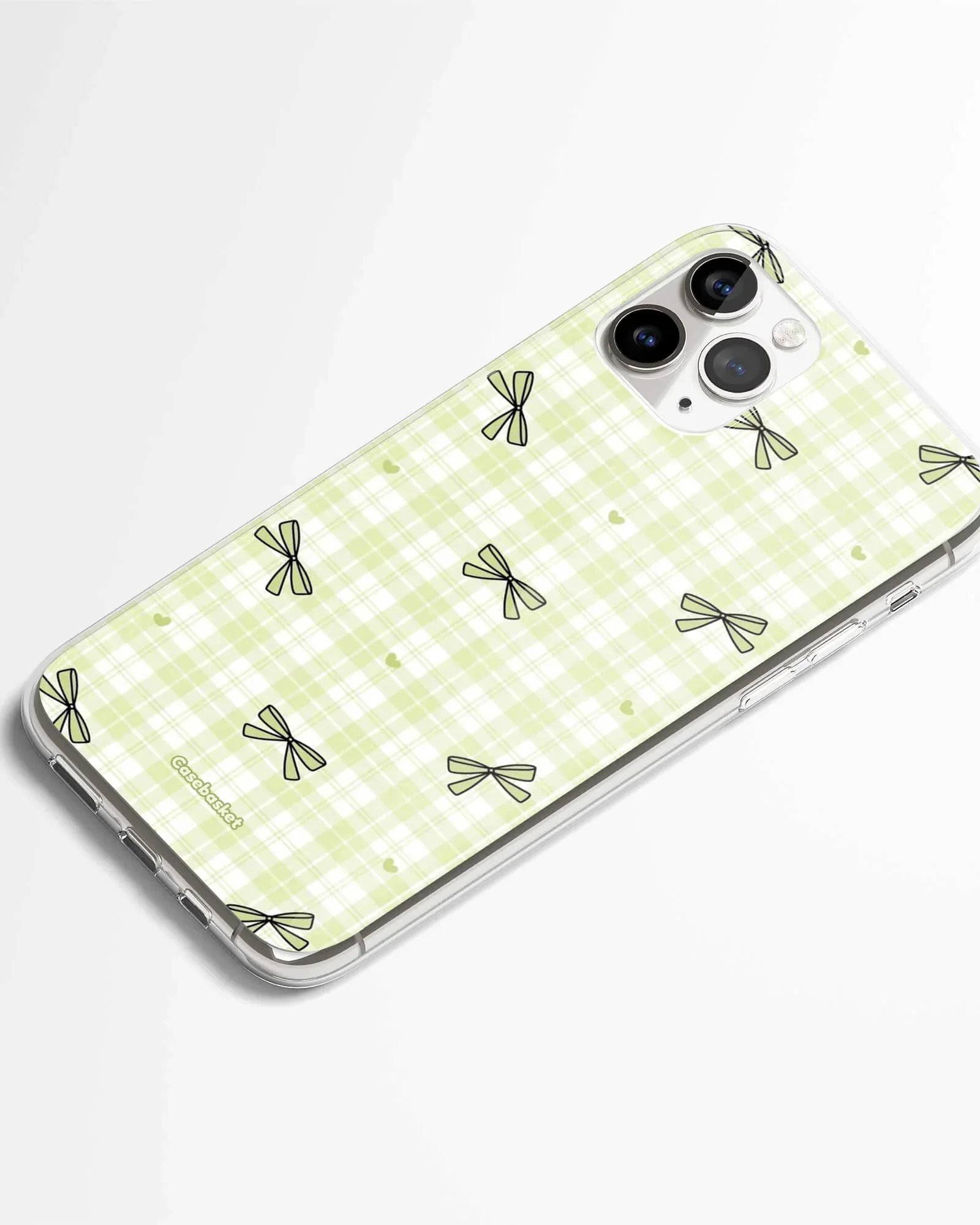 Softcore Mint Bow Check Phone Cover - Image 2