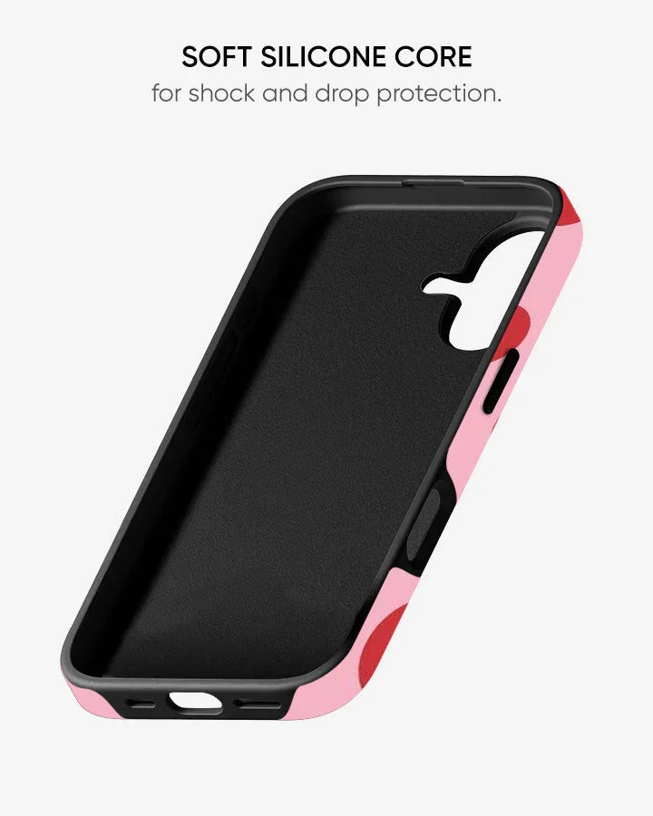 Strawberry Polka Glossy Armour Shell Phone Cover - Image 3