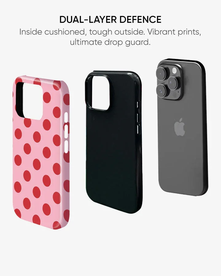Strawberry Polka Glossy Armour Shell Phone Cover - Image 4
