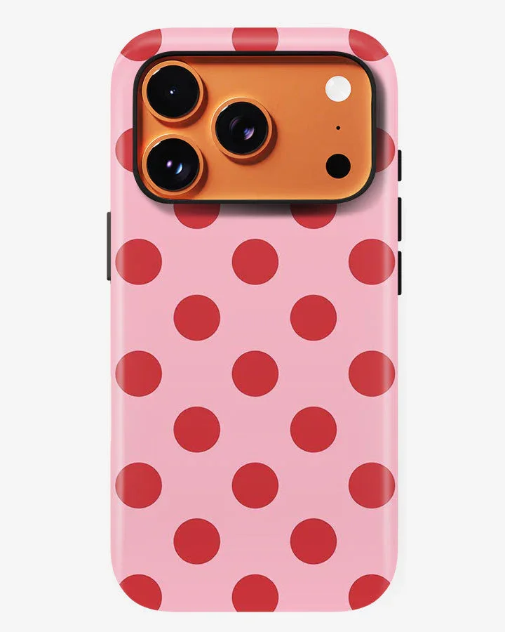 Strawberry Polka Glossy Armour Shell Phone Cover - Image 6