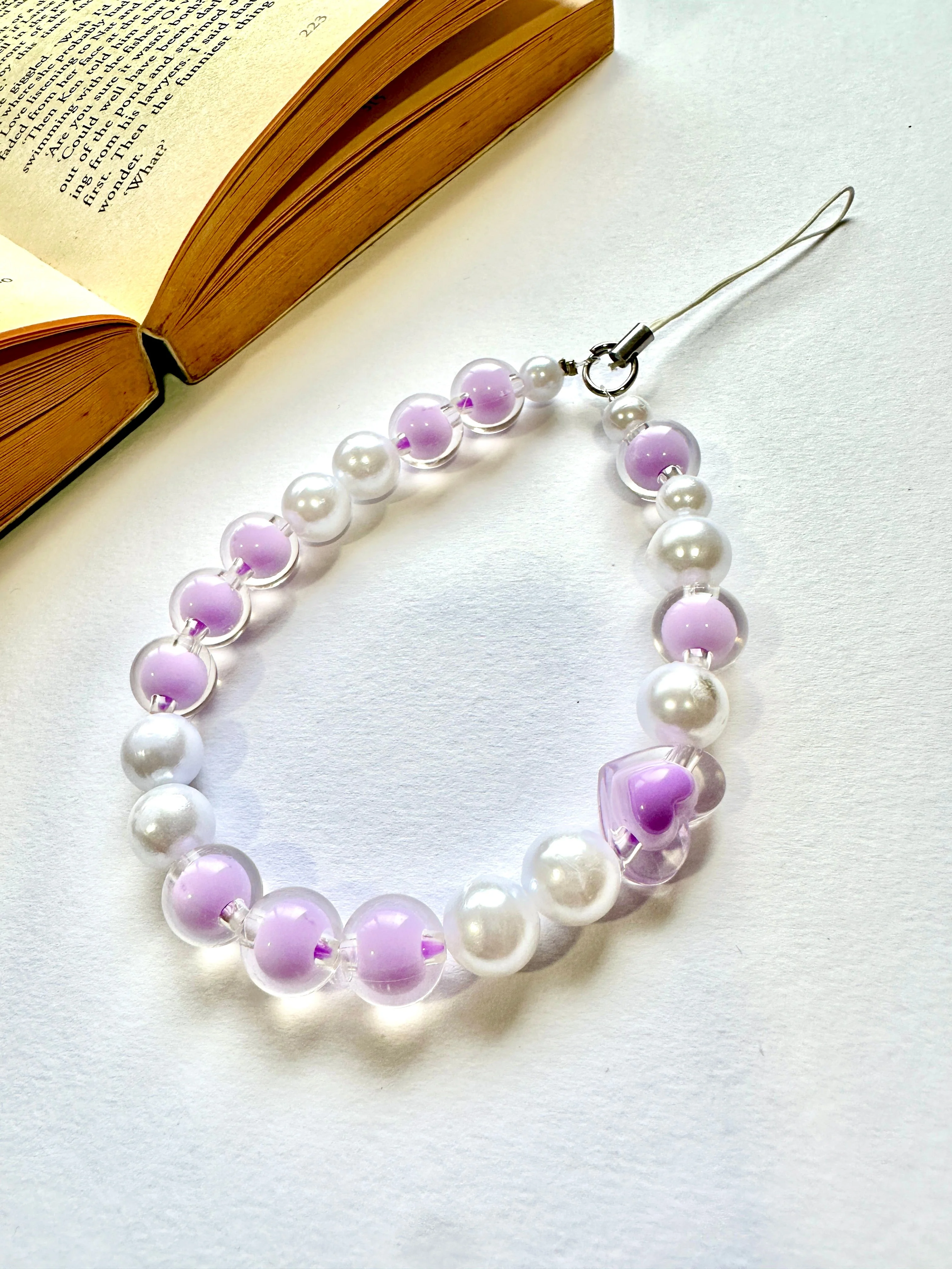 Sugar Lilac Pearls Phone Chain Charm - Image 3