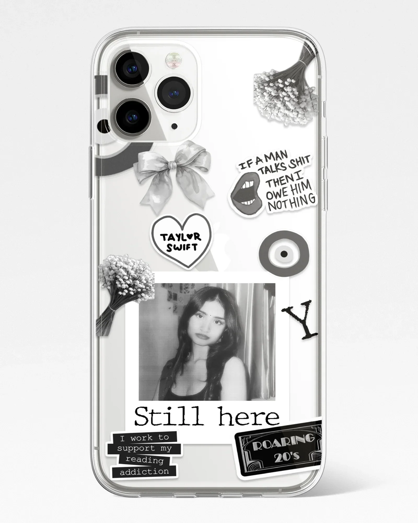 Swiftcore Frame Black & White Transparent Silicone Cover