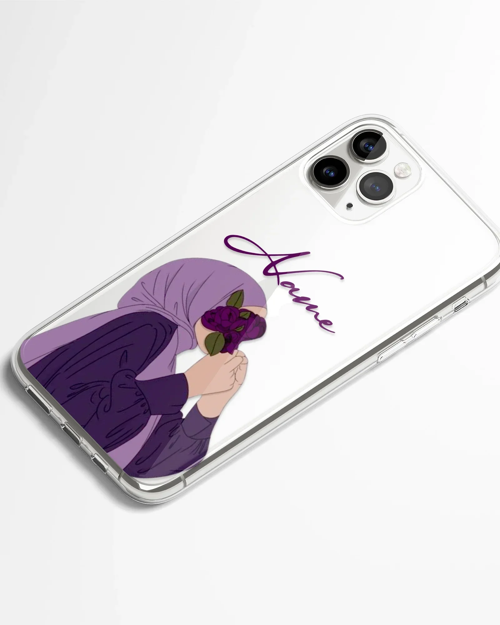 Violet Bloom Transparent Silicone Phone Cover - Image 2