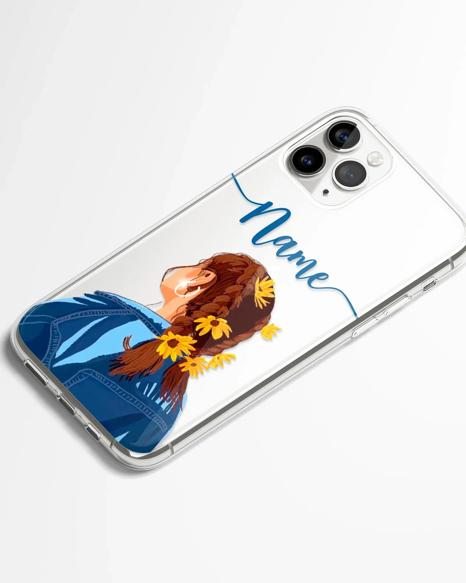 Wildflower Braid Transparent Silicone Phone Cover - Image 2